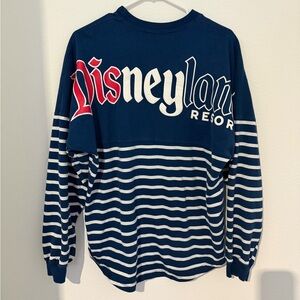 Disney Spirit Jersey Navy Blue Striped Patriotic Disneyland Resort Small